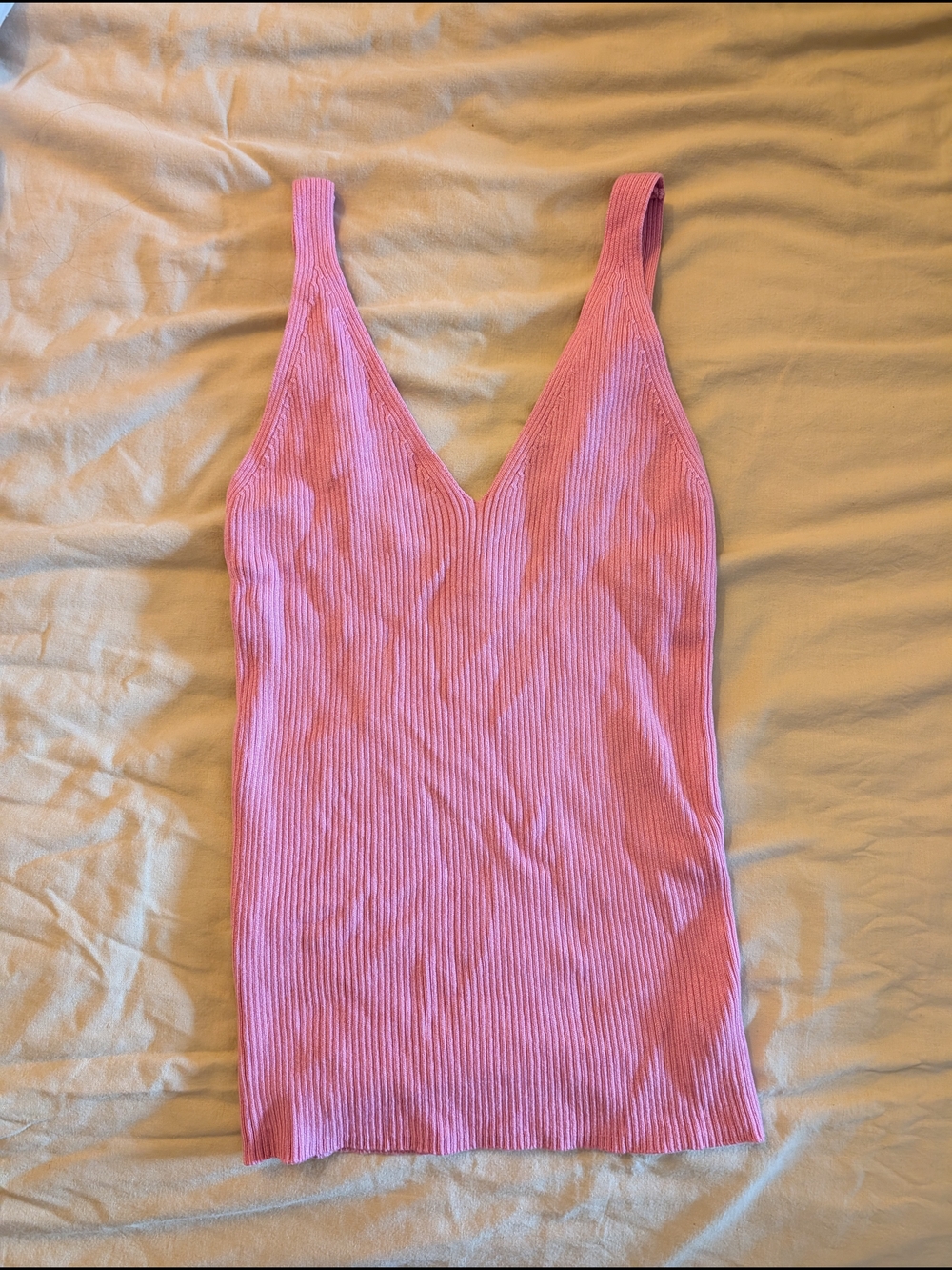 Mango Ribbed V-Neck Tank Top